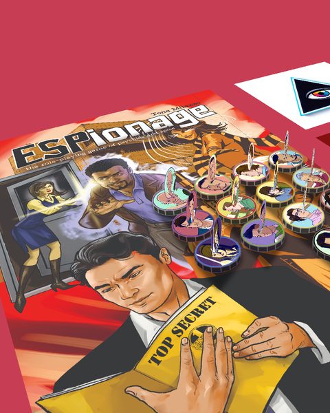 The ESPionage roleplaying game set up as a Phroller table, with its cast as tokens